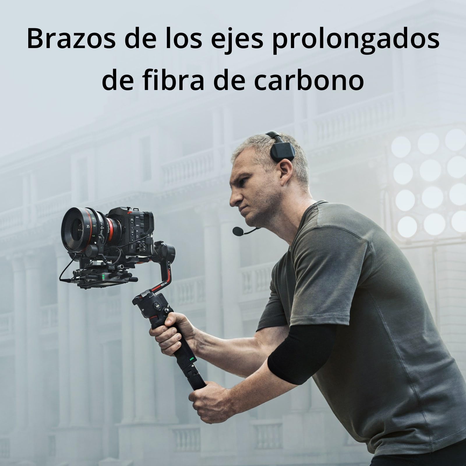 dji RS 3 Pro, estabilizador portátil en Tres Ejes para cámaras de Cine y DSLR de Canon/Sony/Panasonic/Nikon/Fujifilm/BMPCC, Bloqueo automático de los Ejes, Brazos de los Ejes de Fibra de Carbono
