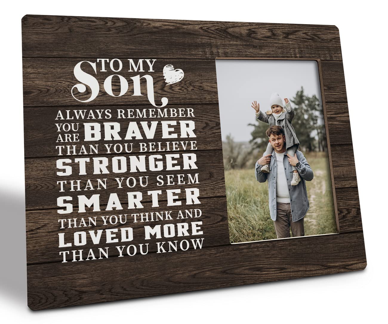 Razpah Son Gift Picture Plaque Décor, Picture Framed Gift Wood Plaque Sign, Inspirational Gift to Son, Son Picture Frame Gift, Graduation Gift, Birthday Presents, Christmas Gift to Son from Parents