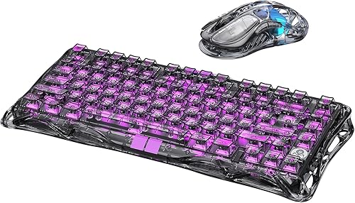 GravaStar Mercury V75 Lite - Teclado para juegos negro transparente con mouse para juegos M2 transparente