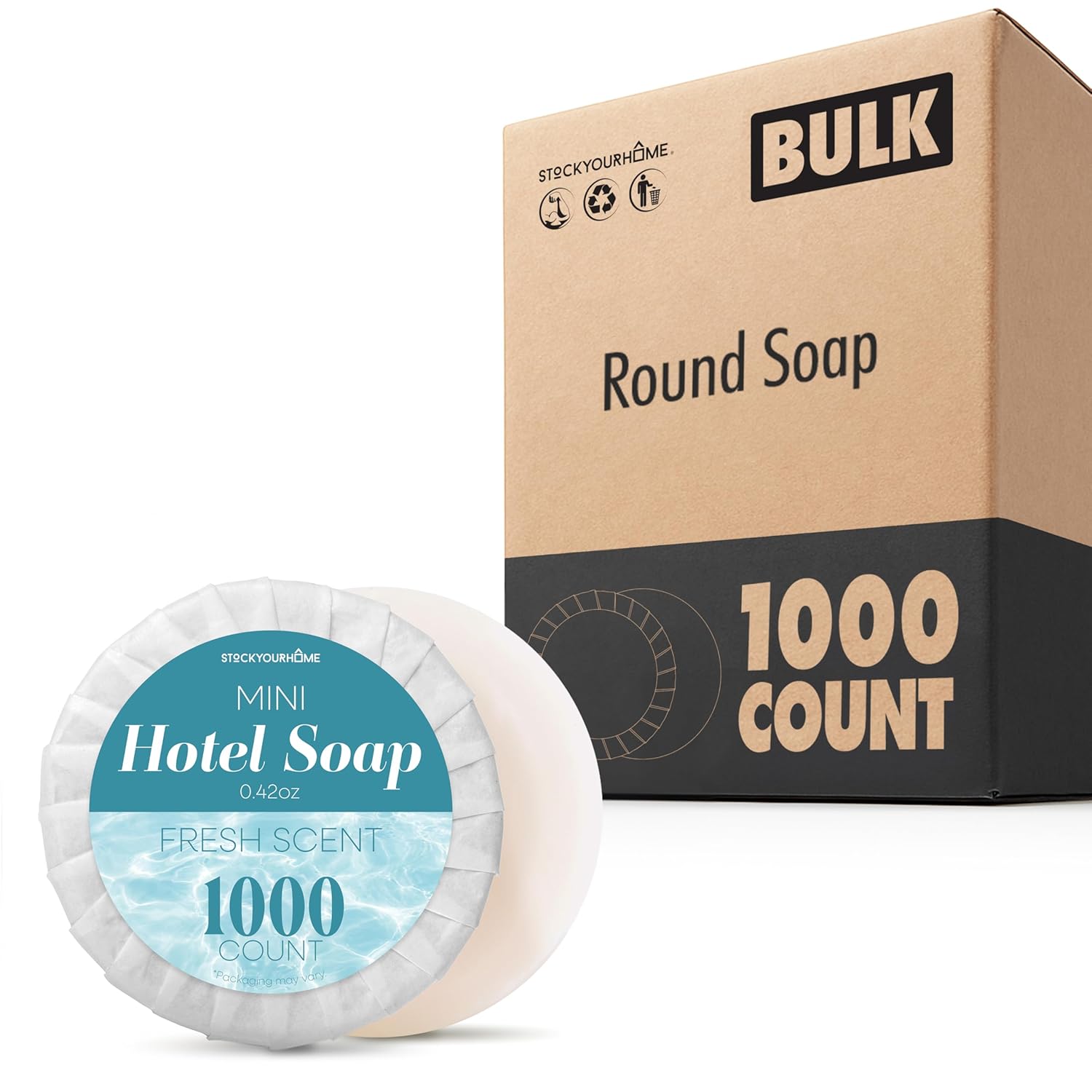 Stock Your Home Bulk Hotel Soap Bars 1000 Count Fresh Scent Travel Size Hand Soap Individually Wrapped Guest Soaps for Bathroom
