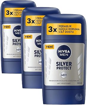 NIVEA MEN Stick Deodorant Silver Protect 50 ml, 3 paket