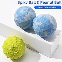 Vista 6 de Peanut & Spiky Massage Ball Set, Double Lacrosse Peanut Roller + Firm Spiky Ball for Deep Tissue Myofascial Release, Trigger Point Therapy, Plantar