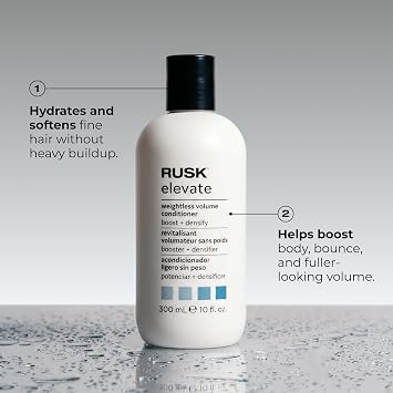 RUSK Elevate Weightless Volume Hair Conditioner & Moisturizer, 10 oz
