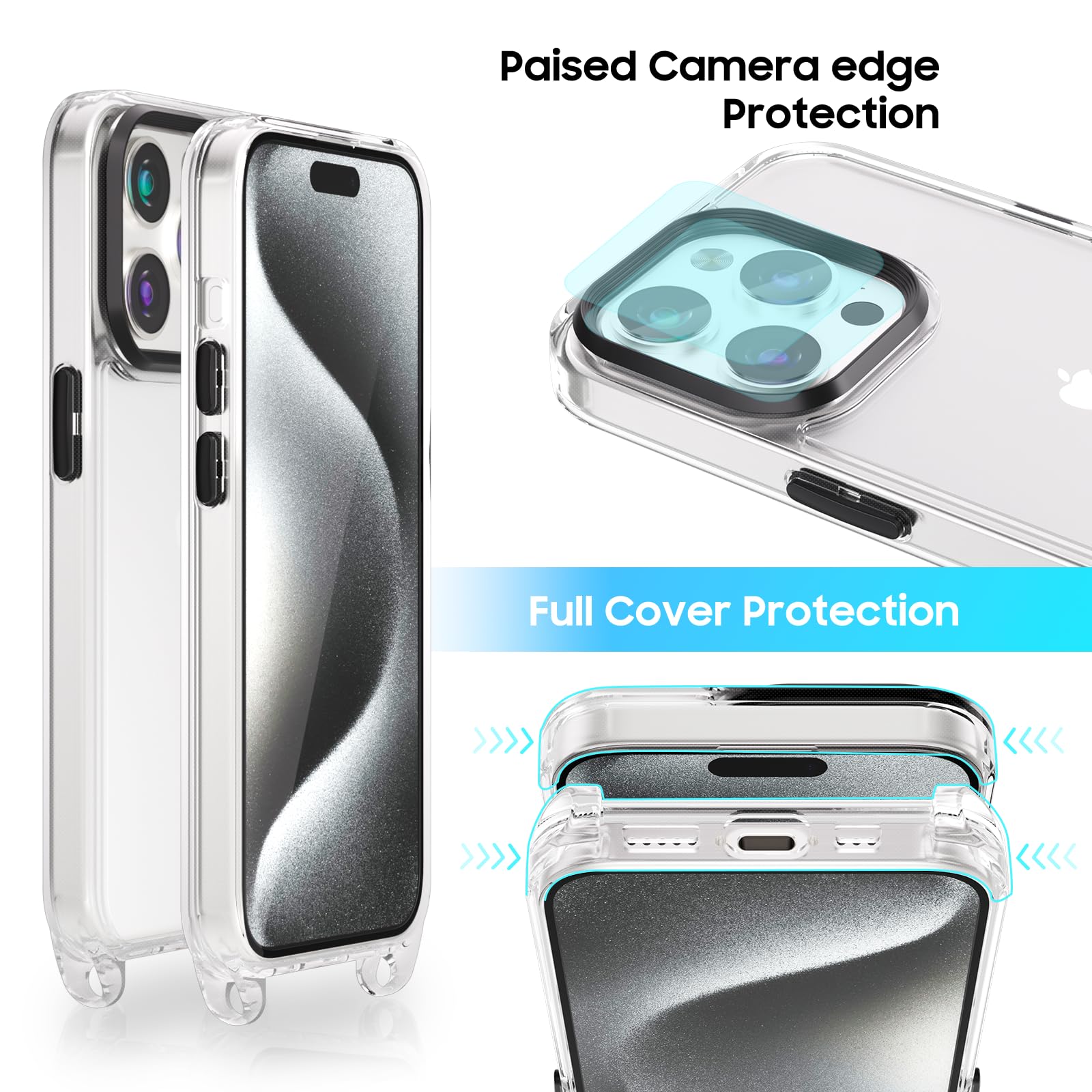 JETech Funda Cruzada Para IPhone 14 Pro MAX 6.7 Pulgadas Con Correa De Acollador Ajustable