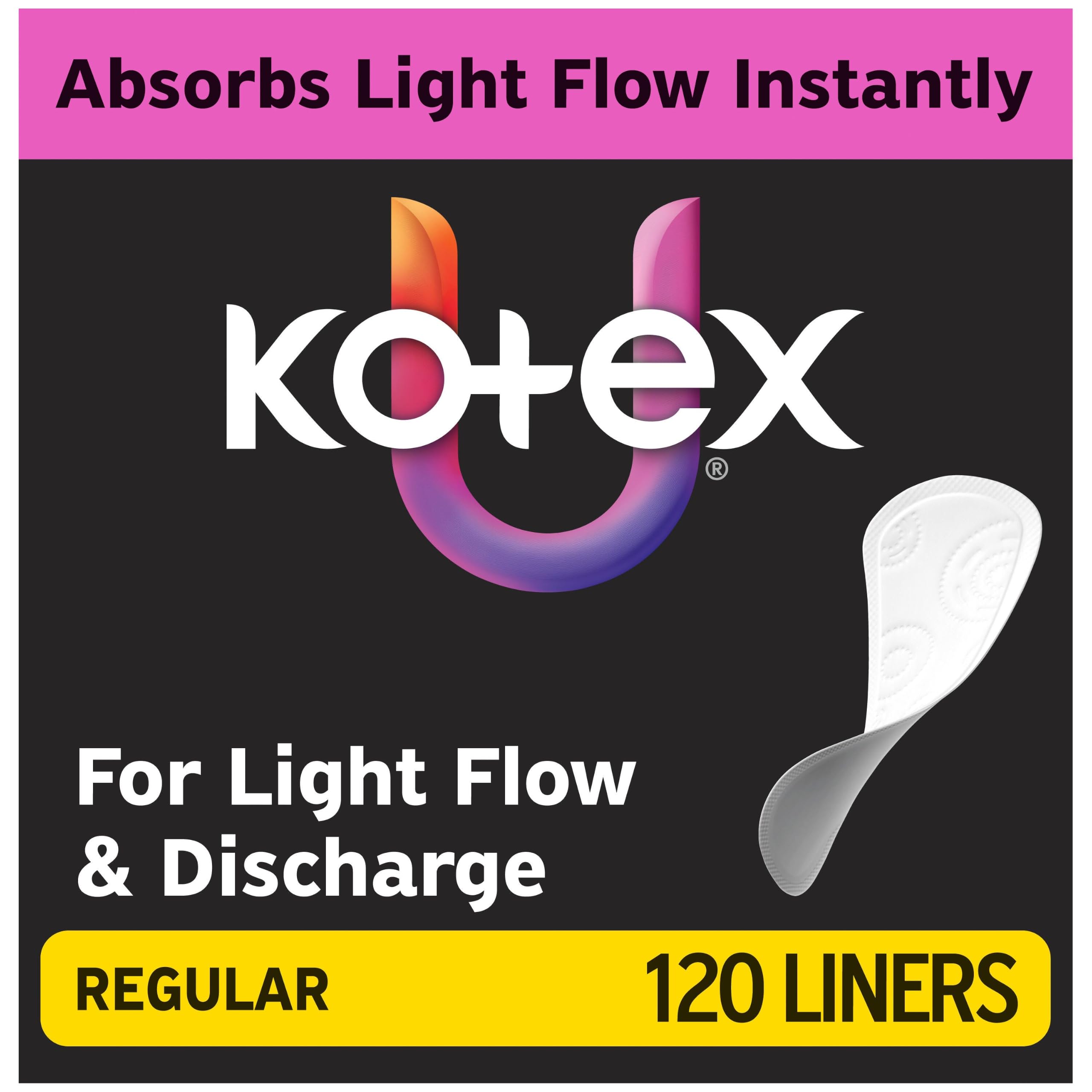 Photo 1 of Kotex Flat Liners, Light Absorbency, Regular Length, 120 Count