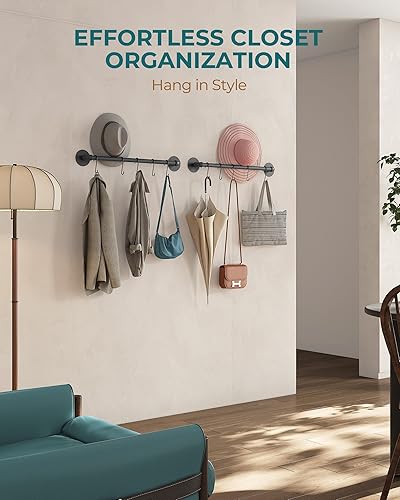 Miniatura 8 de OROPY Juego de 2 soportes para ollas de 21 pulgadas, para colgar en la pared, utensilios industriales, tubería de hierro, riel colgante de cocina