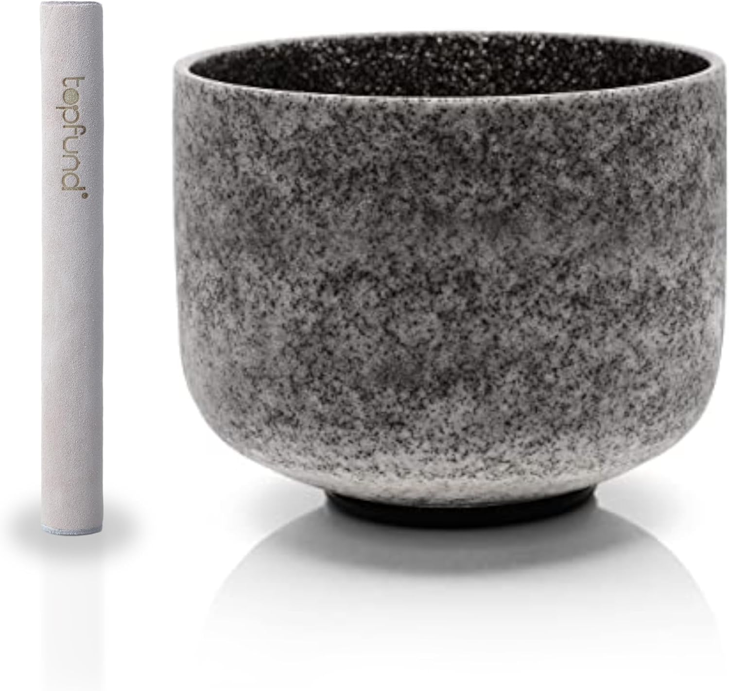 TOPFUND Obsidian Fusion C# Note Crystal Singing Bowl 10 inch Adrenals Chakra with Suede Mallet