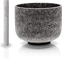 Vista 1 de TOPFUND Moldavite Fusion F Note - Cuenco de cristal con diseño de corazón y chakra, de 10 pulgadas, con funda de transporte resistente y mazo