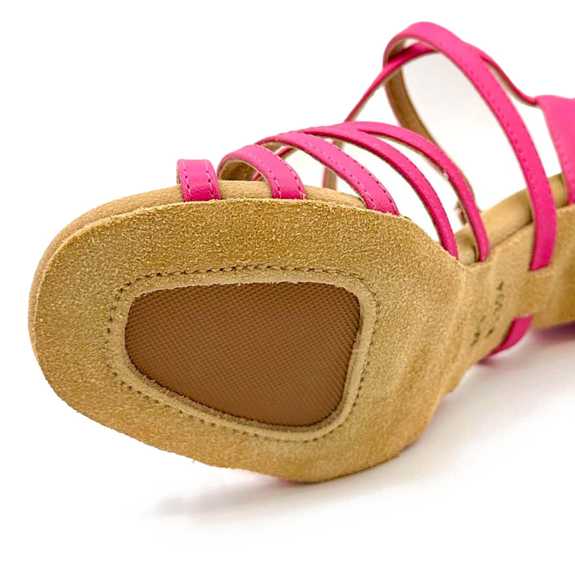So Danca - BL304, Cha Cha, Lacey Schwimmer Tacchi latini da 3 pollici per ballerine, pelle vegana in rosa acceso, nero satinato e pelle caramello