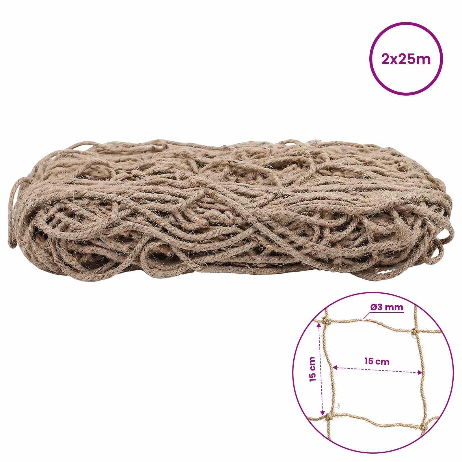 Jute Pflanzenstütznetz Natur 2 x 25 m 100% Tossa