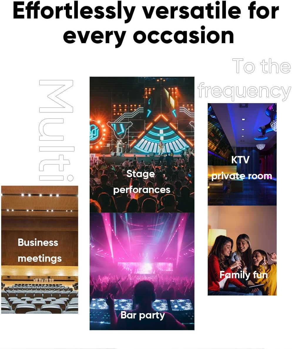 W IN-MIX 4 Channel Wireless Microphone System – 260ft Range, 4 Handheld Mics for Karaoke, Church, Wedding & Events - Image 7