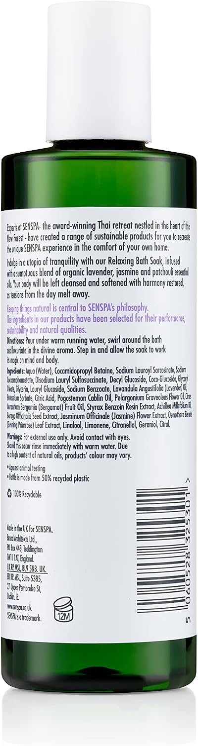 SenSpa Relaxing Lavender Bath Soak, 250ml Vegan Bubble Bath for Women & Men - Image 3