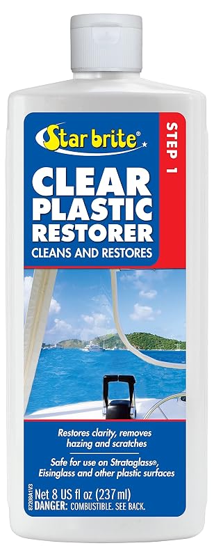STAR BRITE Restaurador de Plásticos Transparentes Step 1 para Riscos Finos e Opacidade, Frasco de 237 mL