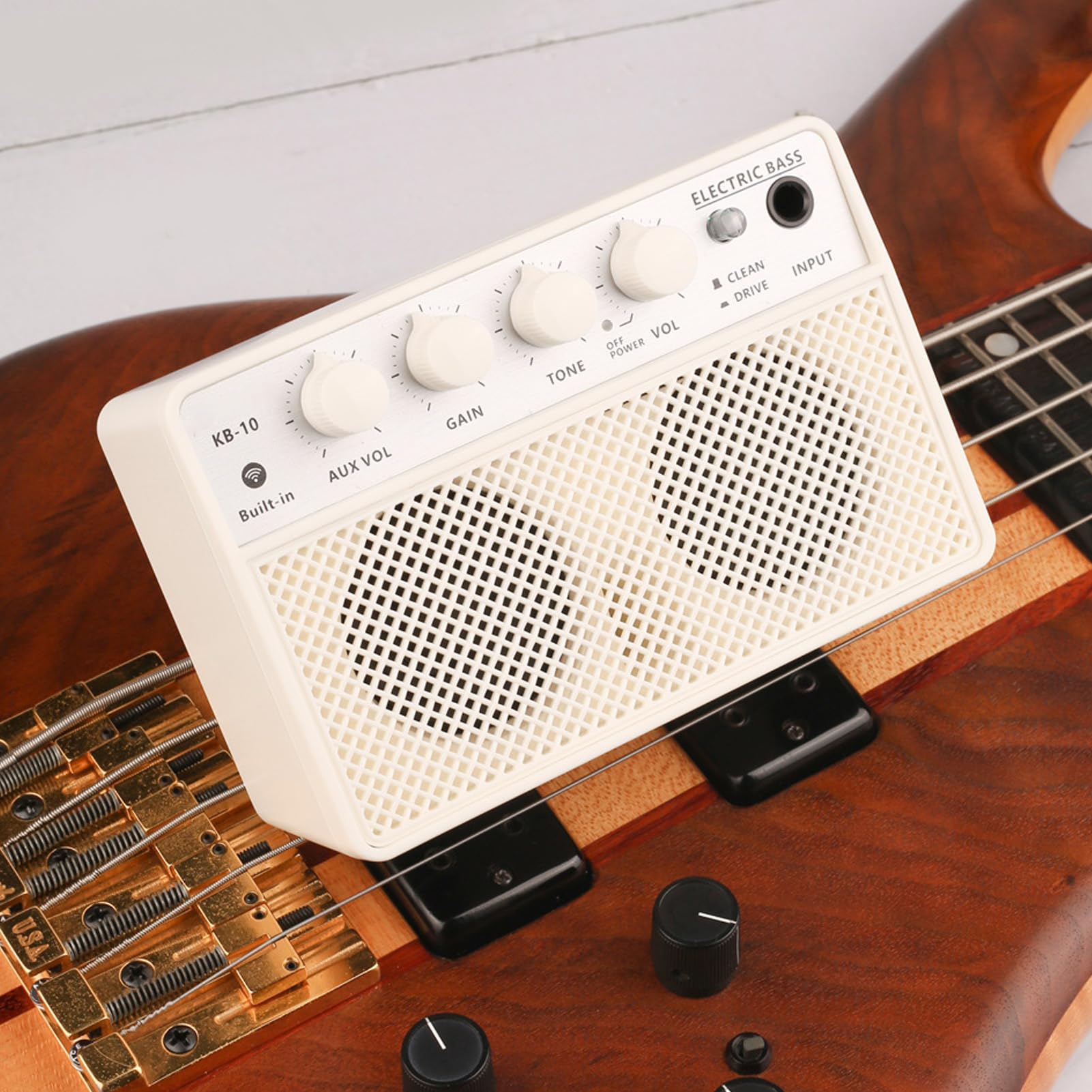 Amplificador de bajo compacto Bass Amplificador Portátil DC5V 1A Bajo Altavoz con Doble Batería de Larga Duración para Músicos-ABS Material