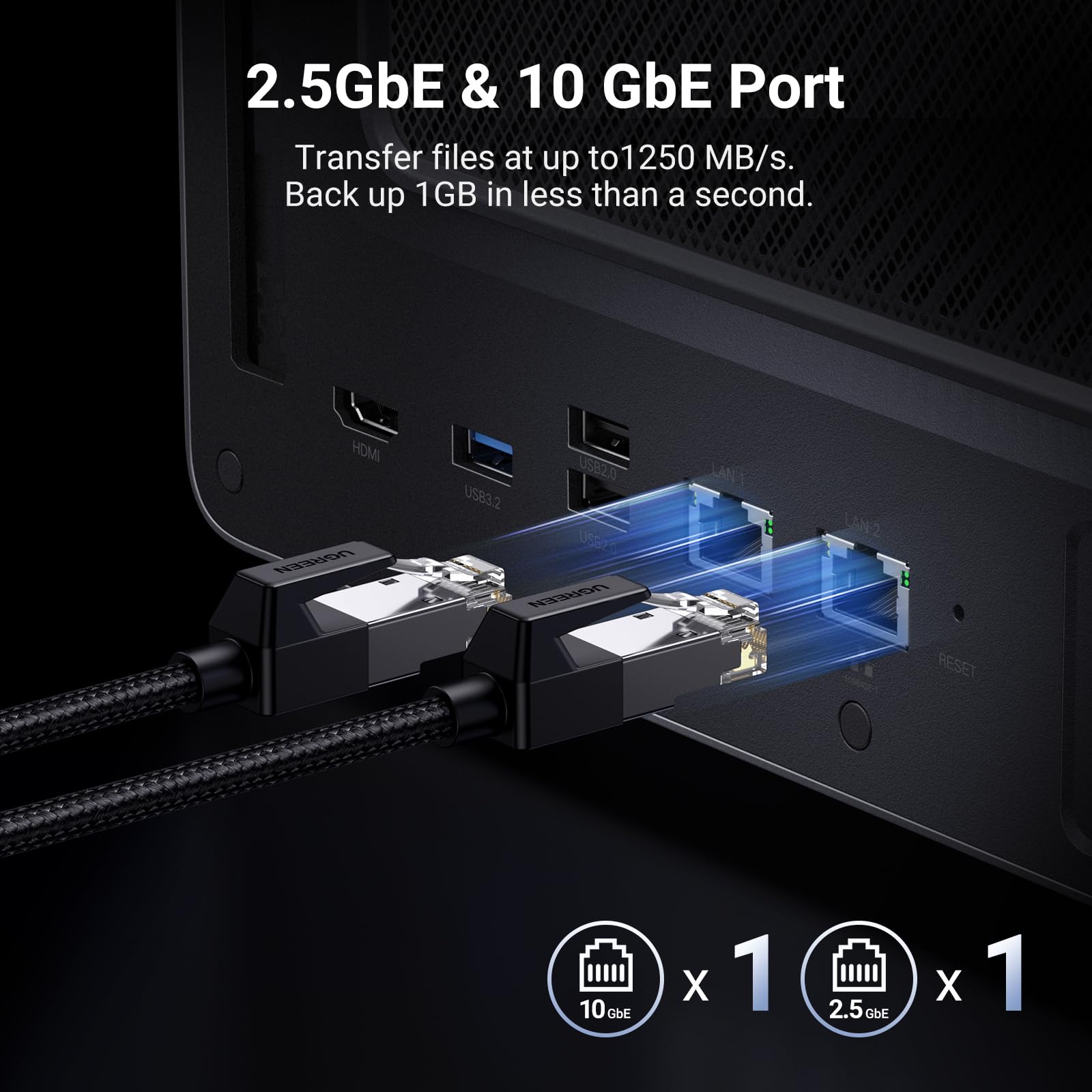 UGREEN NASync DXP6800 Plus, NAS biurkowy 6-bay, Intel i3 1215u (6 rdzeni), 8GB DDR5, 128G SSD, 1LAN 10GbE + 1LAN 2.5GbE, 2*sloty M.2 NVMe, HDMI 4K, urządzenie przechowywania sieciowego (bez dysków)