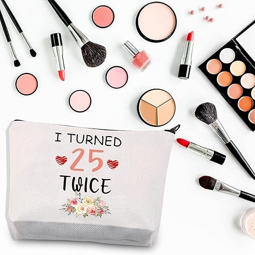 Miniatura 3 de BDPWSS Regalos de cumpleaños número 40 para mujeres, bolsa de maquillaje de cumpleaños de 40 años I Turned 20 Twice 40th Milestone Regalo de
