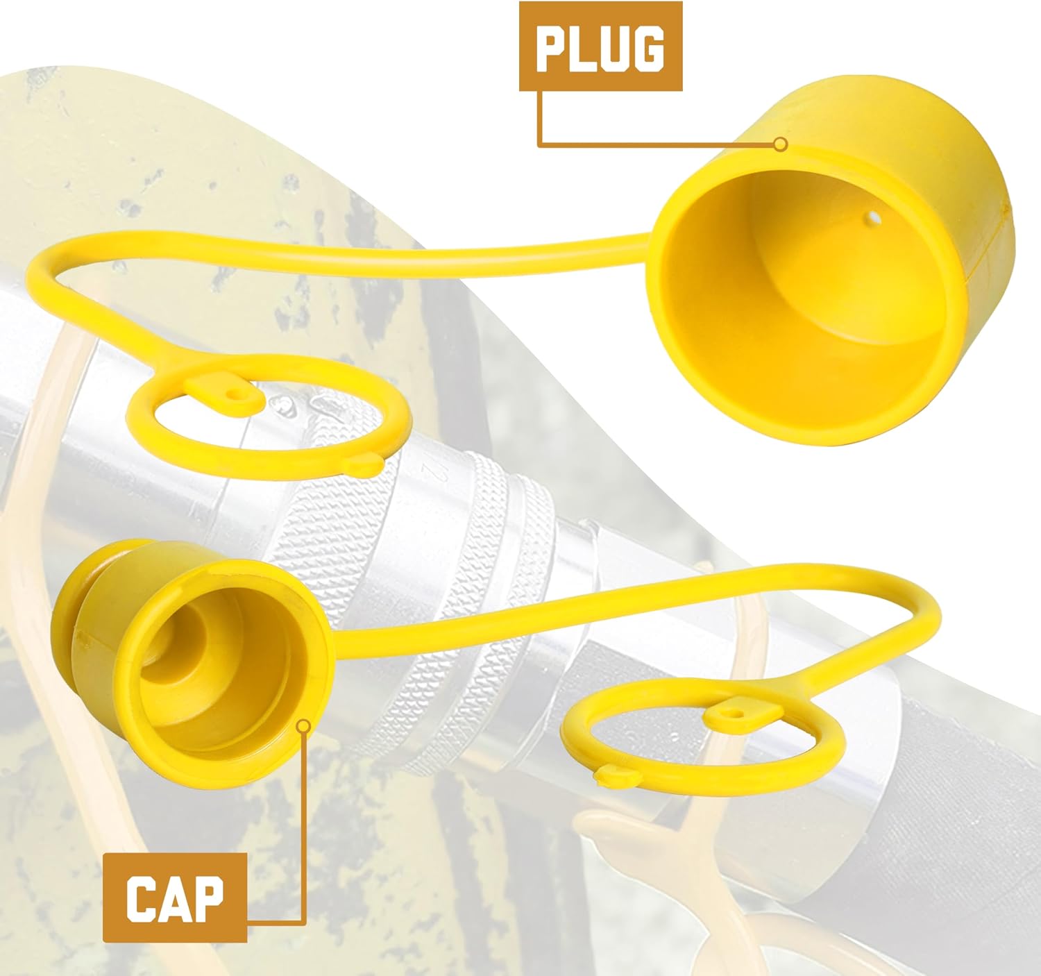 Signite 1/2" Skid Steer Flat Face Hydraulic Coupler Dust Cap Set, 5-Pack