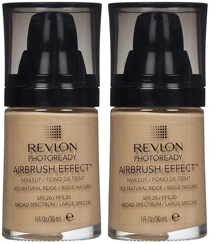 Rev Ae Maekup 005 Nat Bei Size 1.0 O Rev Photoready - Maquillaje con efecto aerógrafo, 005, beige natural, 1.0 fl oz