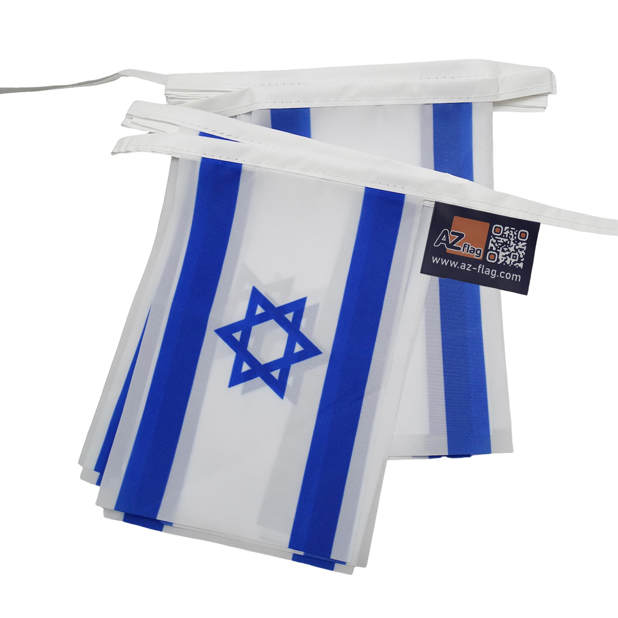 AZ FLAG Guirnalda 6 Metros, 20 Banderas de Israel 21x15 cm, Bandera Israelí 15 x 21 cm - Banderines — view 7
