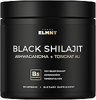 Vista 1 de 103,800mg Black Shilajit for Men 100x Strength w. Ashwagandha & Tongkat Ali 10% Extract - Ultra Pure Himalayan Shilajit Capsules 60% Fulvic Acid
