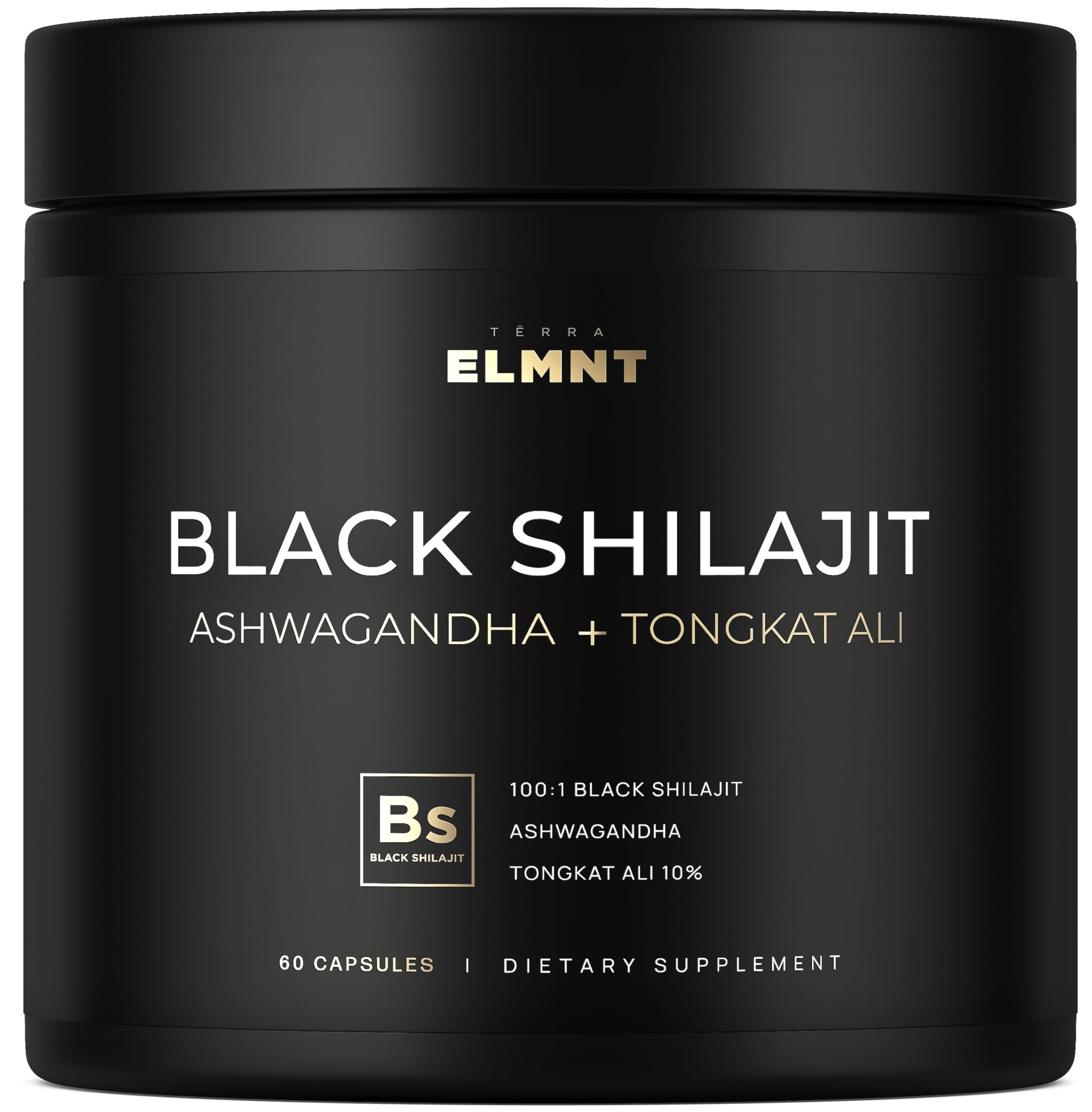 Black Shilajit Capsules for Men 103,800mg Fulvic Acid Energy Supplement - Ashwagandha & Tongkat Ali - Ultra Pure Himalay 