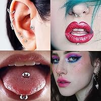 Vista 2 de LOYAL BOOK Kit de 104 piezas de Piercing 14G16G Kit de Piercing para todos los piercings (color acero inoxidable)