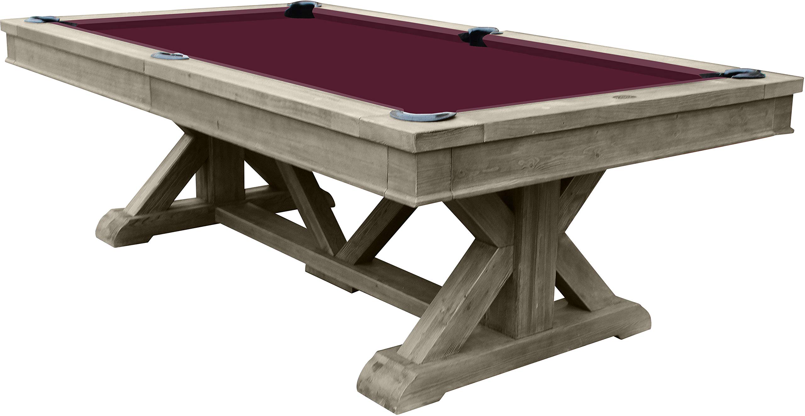 Playcraft Brazos River 8’ Slate Pool Table - Billiard Tables with Solid Hardwood & 3pc Slate System - Perfect for Game Room, Office or Dens - 25 Cloth Colors