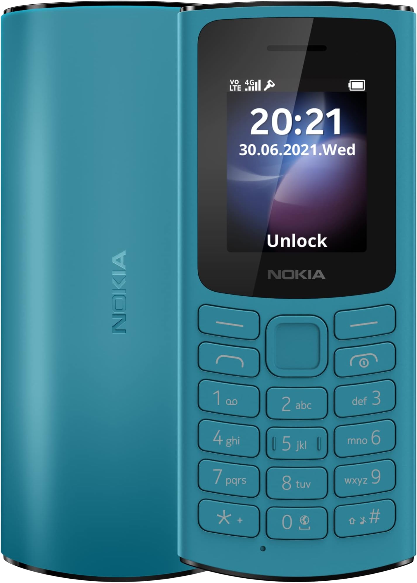 105 4G Feature Phone With Long-Lasting Battery, Classic Quality Design , Packed Features, Classic Games, Radio, Flashlight And Plenty Of Storage Space, Dual Sim, RAM 48 Mb, Rom 128 Mb - Blue