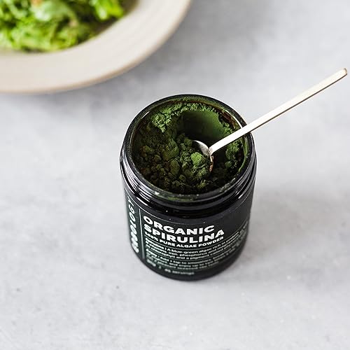 Miniatura 4 de Erbology Polvo de espirulina orgánica de 3.2 onzas, 45 porciones, de origen sostenible en Portugal, apoyo de energía e inmunidad, rico en clorofila,