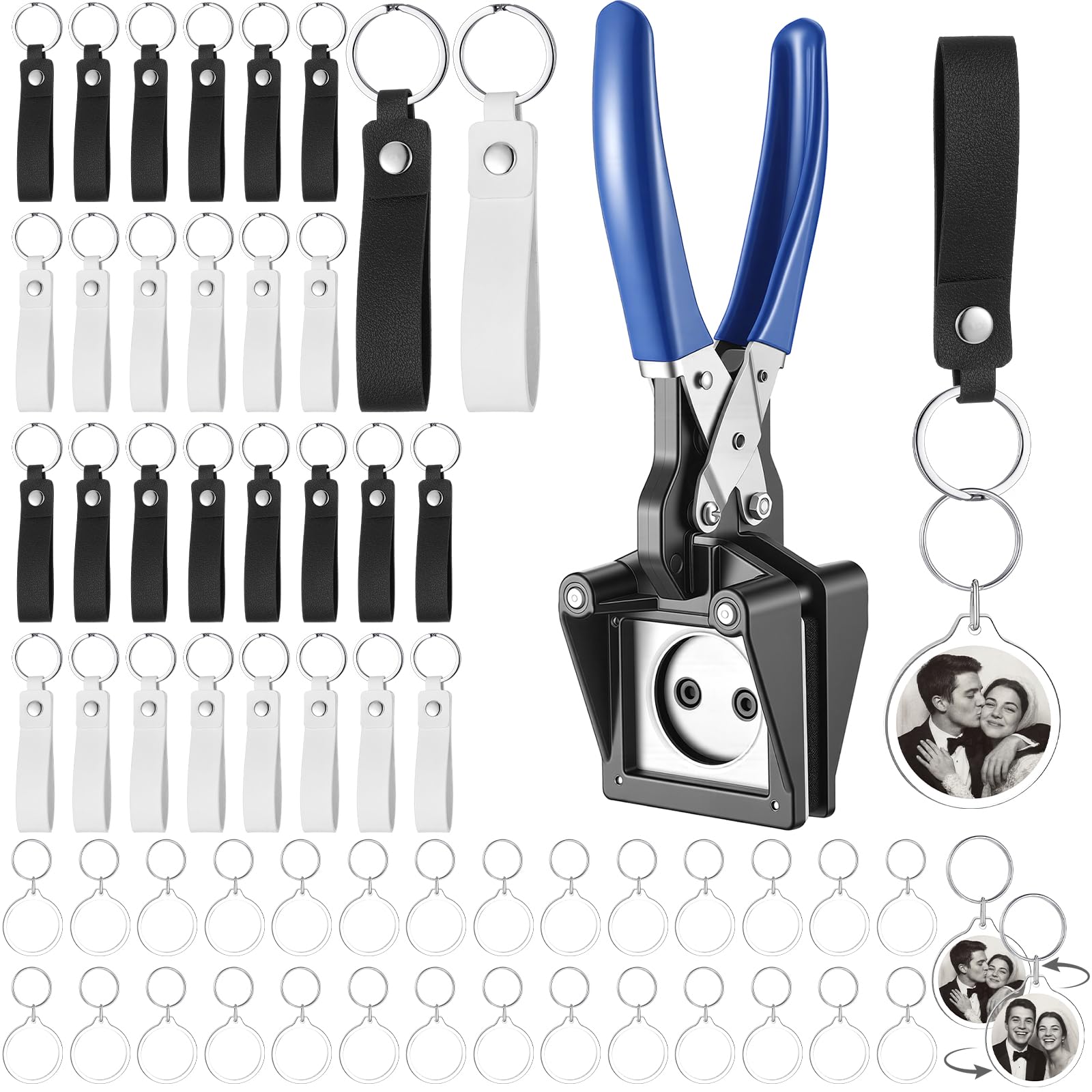 Photo 1 of ForraFun 61 Pc Keychain Making Kit with 1.38" Circle Cutter