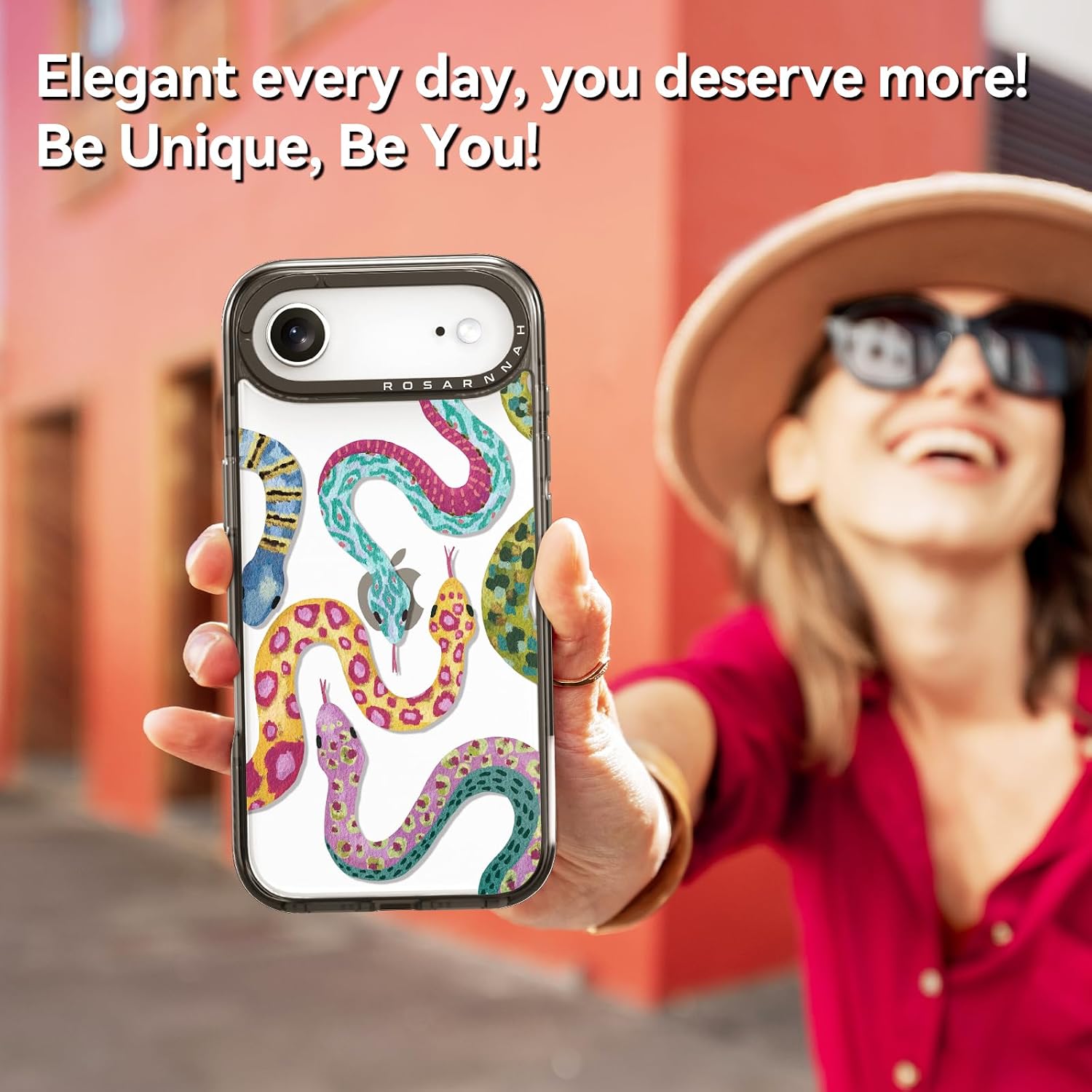 Rosarnnah for iPhone Air Case Cute - Durable Shockproof 6.6 ft Drop Impact Phone Case - Funny Snake Design for iPhone 17 Air (6.5") Black