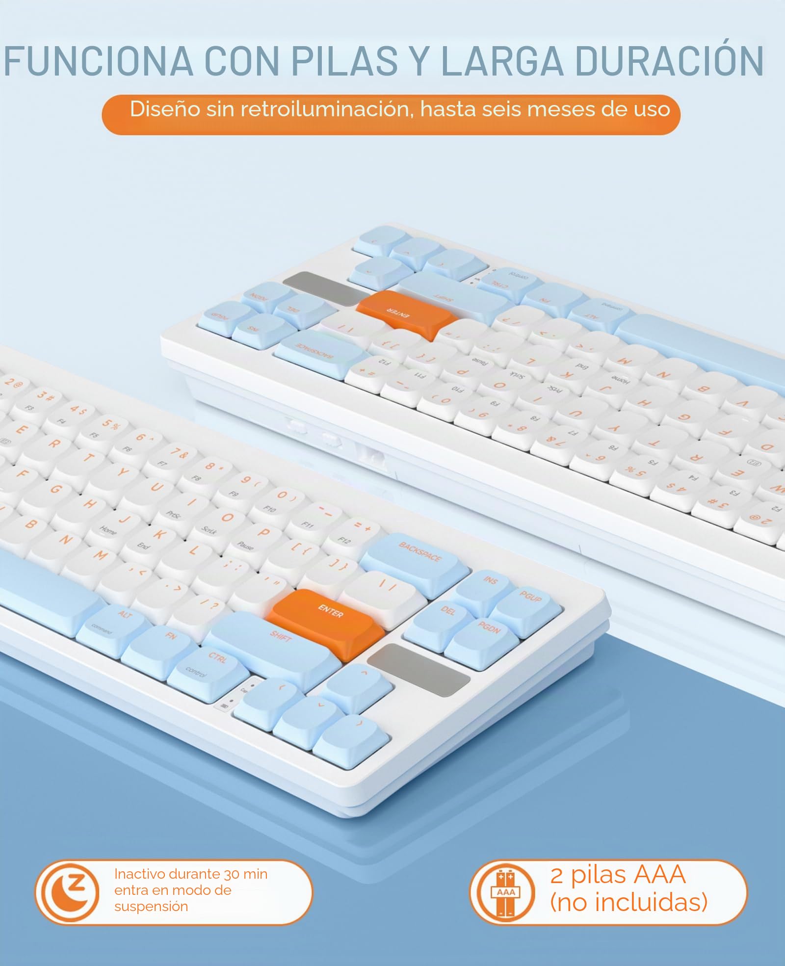 MAGIC-REFINER RKL680 Teclado Mecánico Inalambrico Ultra Delgado, Teclado Gaming 60%, Apex Pro Mini Modo Dual 2.4GHz/Bluetooth con Interruptores Rojos de Bajo Perfil para PC/Tablet/Win/Mac/QWERTY US