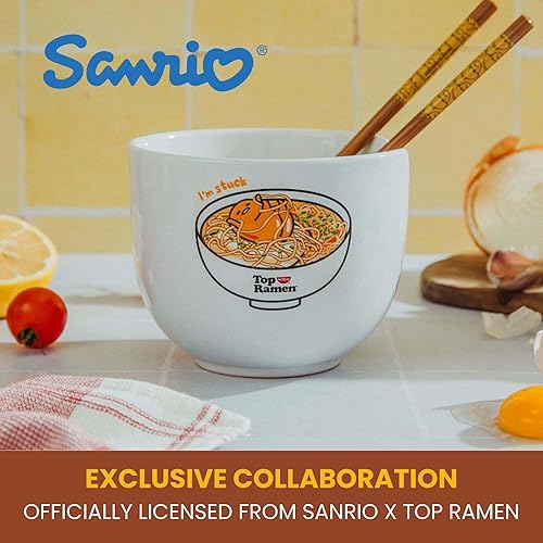 Miniatura 9 de Sanrio Gudetama x Top Ramen "Dream Come True" - Juego de tazón de ramen y palillos