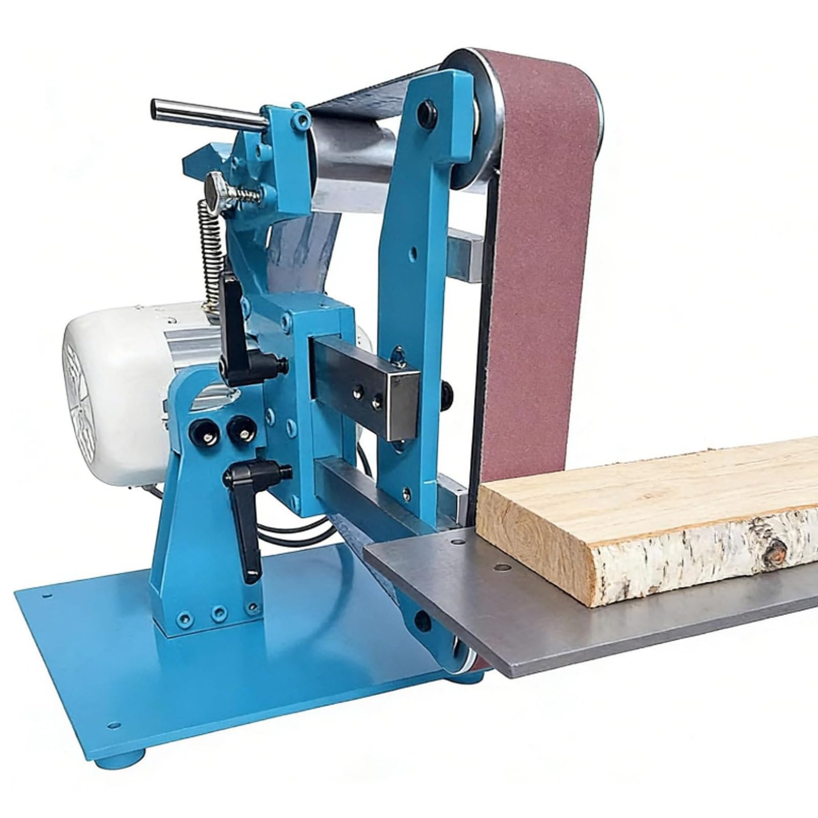Levigatrice A Nastro Elettrica da 750 W, Levigatrice da Banco con 5 Nastri Abrasivi, Smerigliatrice da 1100 W per Levigatura E Lucidatura, per Legno E Metallo 750w