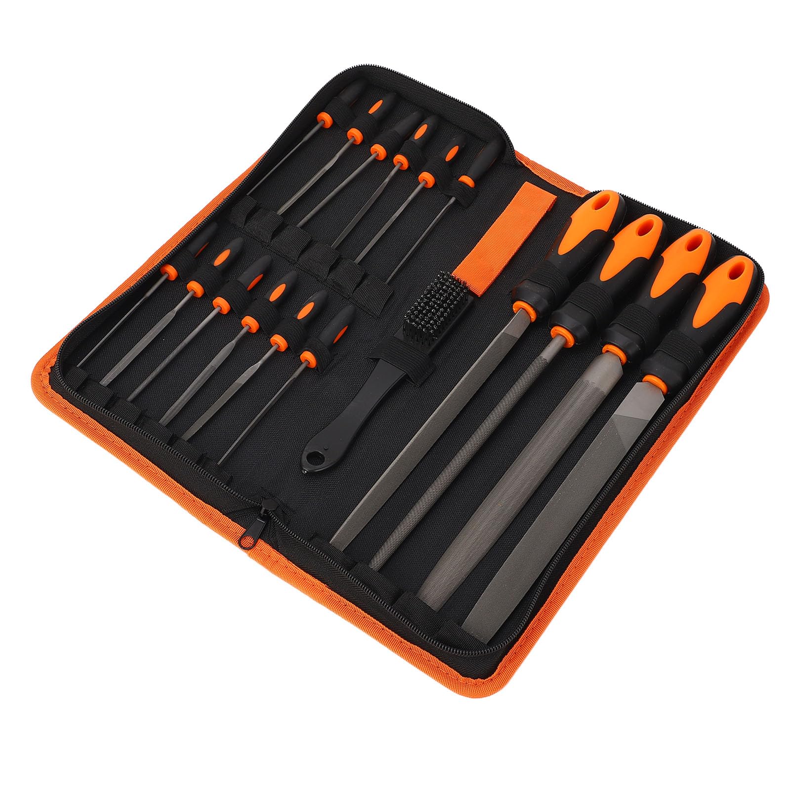Set di 18 limette in acciaio T12, limette manuali professionali in metallo con punta a ago e grandi limette piatte, triangolari e semicircolari; include custodia di conservazione e