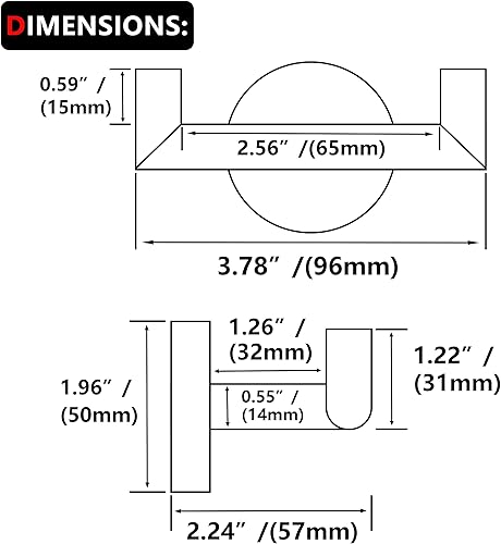 Miniatura 7 de Ganchos para toallas para baños, gancho negro mate para toallas de cocina y baño, gancho de acero inoxidable SUS304, ganchos dobles resistentes para