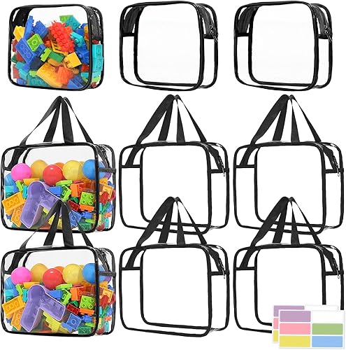 Miniatura 12 de 9 bolsas de almacenamiento de juguetes, bolsa organizadora de juguetes de PVC transparente que incluye 6 bolsas grandes de mano y 3 bolsas medianas