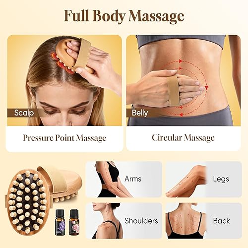 Miniatura 5 de 2 paquetes de herramientas de masaje de terapia de madera, cepillo manual de masaje meridiano para esculpir el cuerpo, herramientas de terapia de