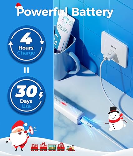 Miniatura 35 de TEETHEORY Cepillo de dientes eléctrico para adultos con 8 unidades, cepillo de dientes eléctrico sónico con 40000 VPM limpieza profunda, 5 modos