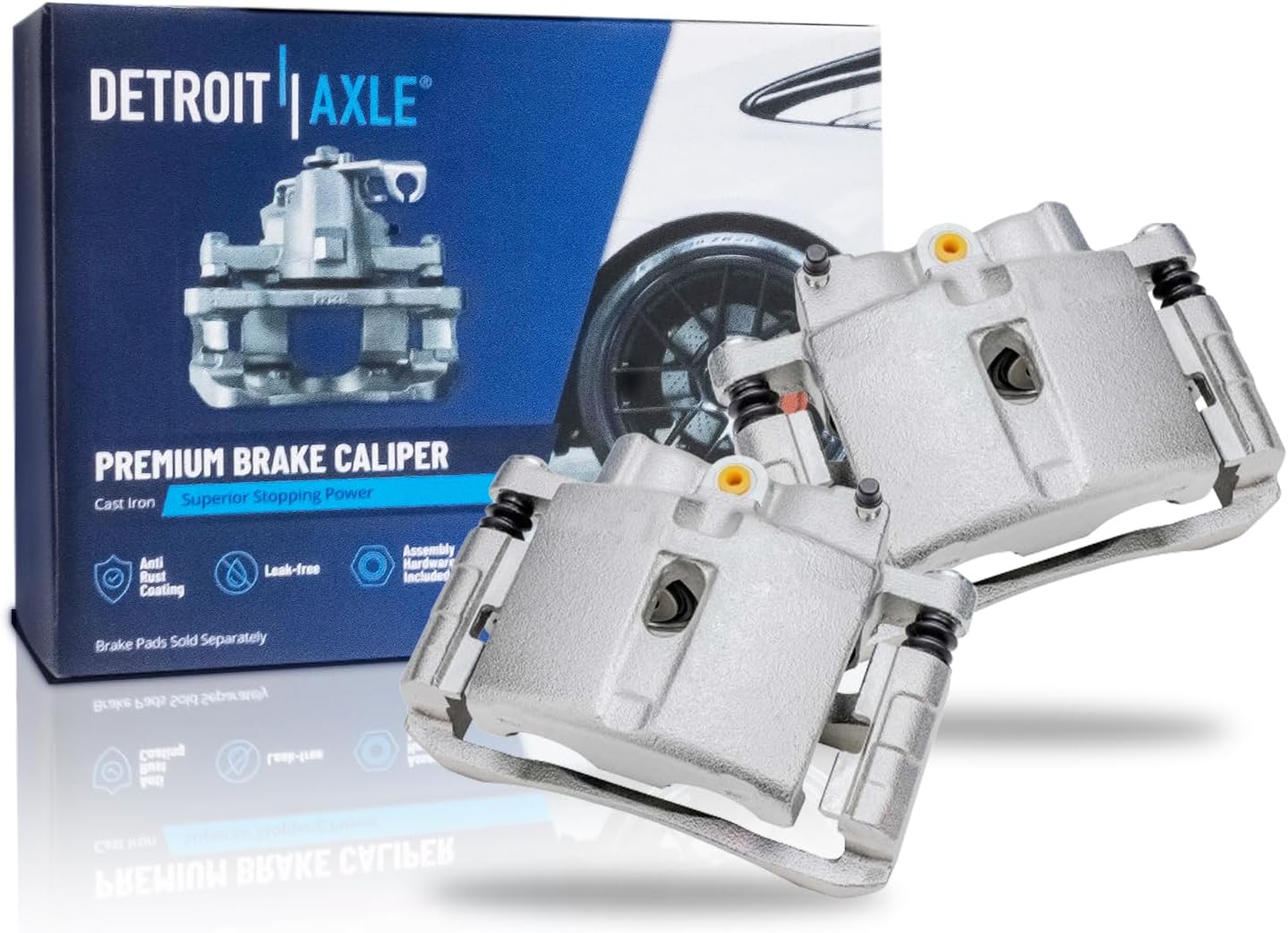 Detroit Axle - Front Brake Calipers for Chevrolet Silverado 1500 Tahoe GMC Sierra Yukon XL 1500 Safari Astro Savana Express 1500 Cadillac Escalade EXT Dual Piston Brake Calipers w/Bracket Replacement