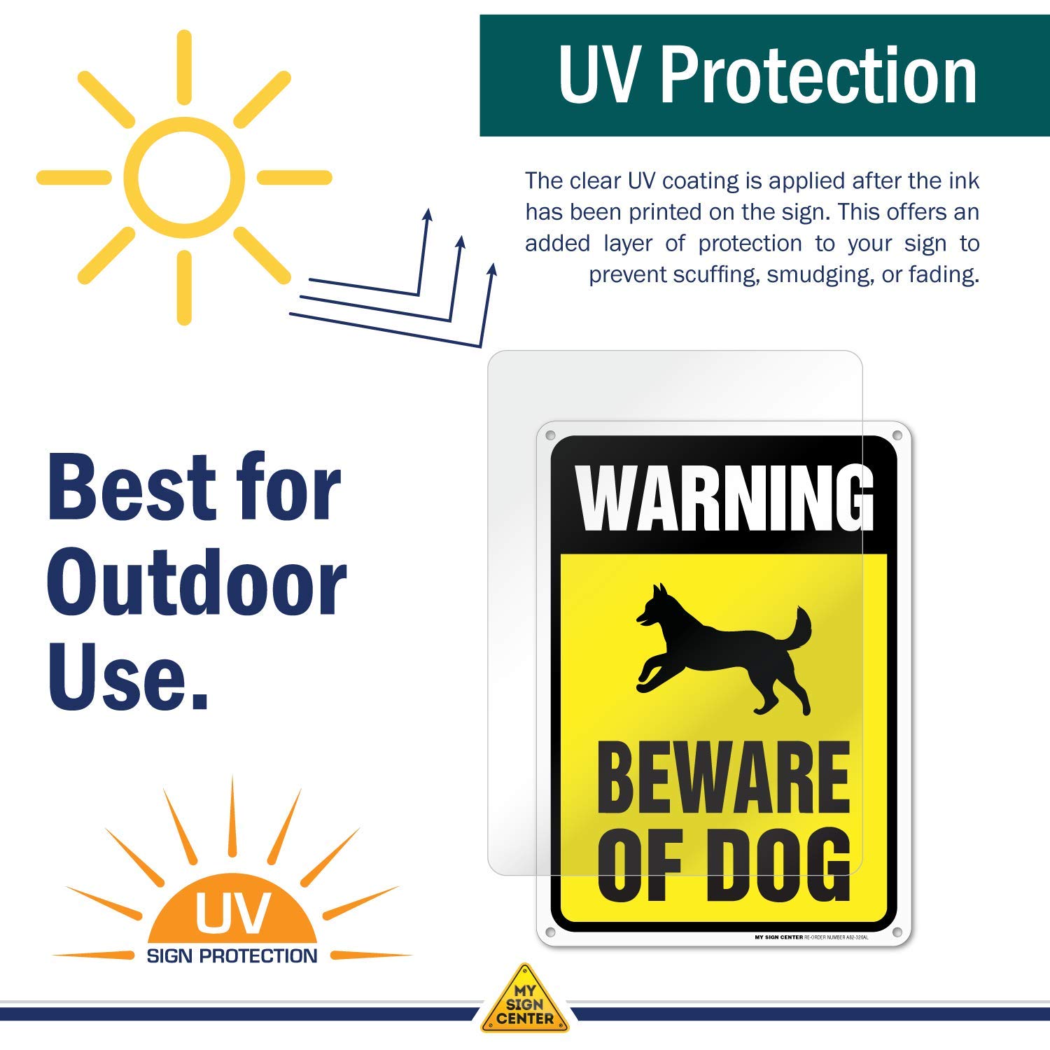 Promo Discount Up To 70% Off Beware of Dog Sign, Outdoor Rust-Free Metal, 10 X 14 - by My Sign Center, A82-320AL