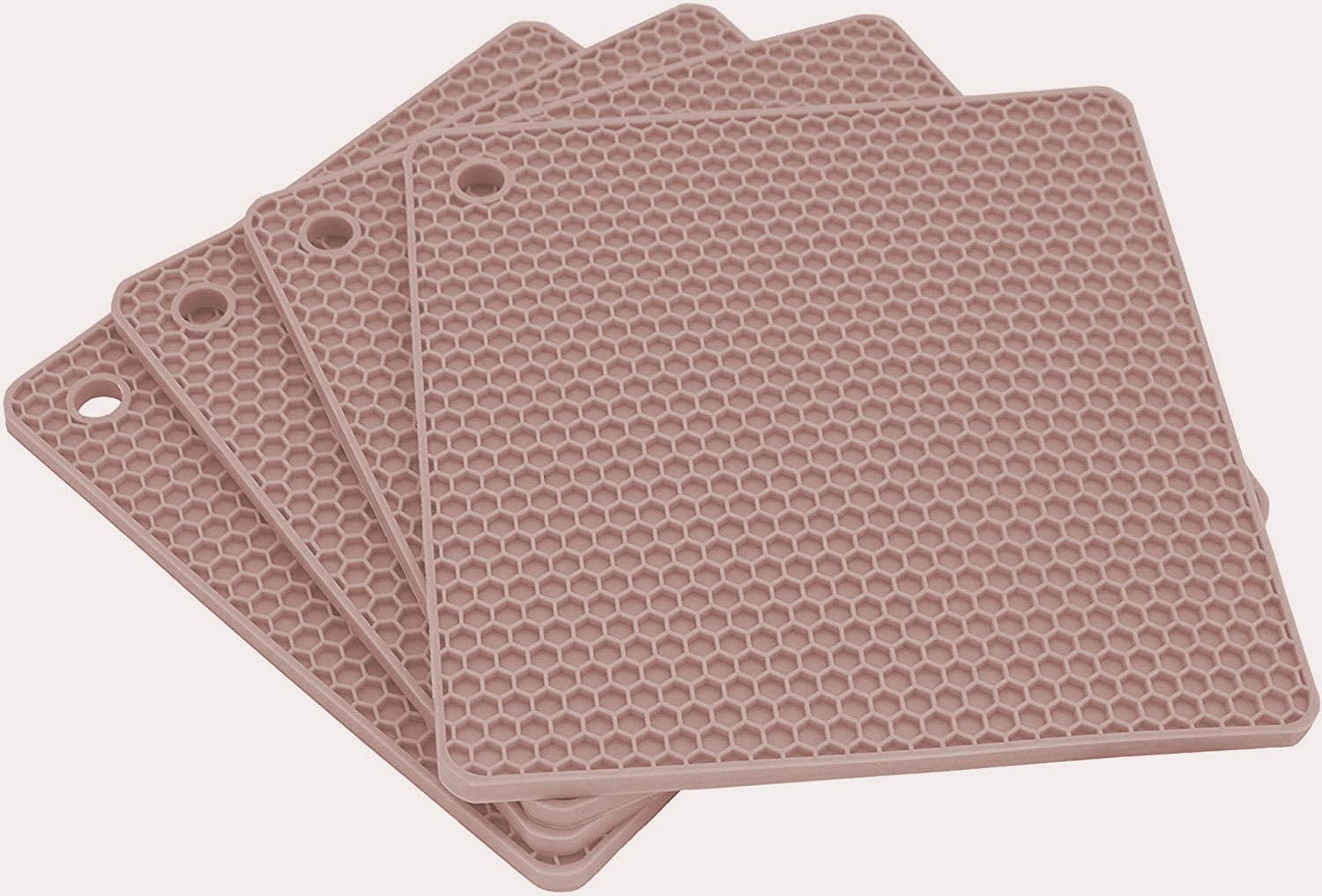 P-Plus International Silicone Trivet Mats | Hot Pot Holders | Drying Mat. Our potholders Kitchen Tools is Heat Resistant to 440°F, Non-Slip, Durable, Flexible Easy to wash (Pack of 4 Brown)