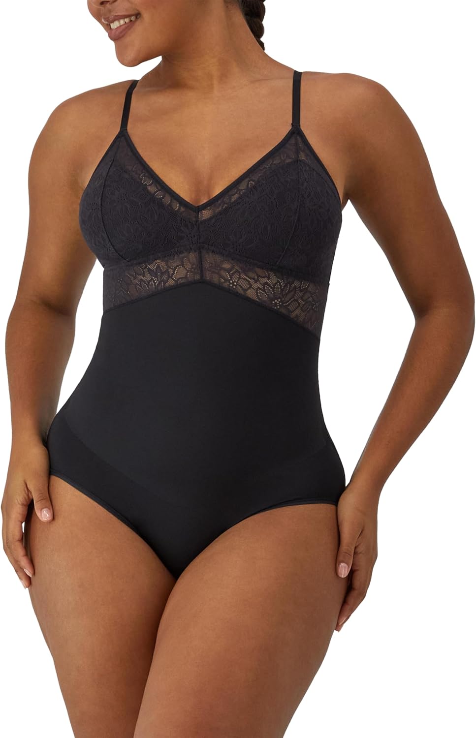 Maidenform Womens Shapewear, Tame Your Tummy Lace Shapewear, Firm Tummy Control, Wireless Shapewear Bodysuit