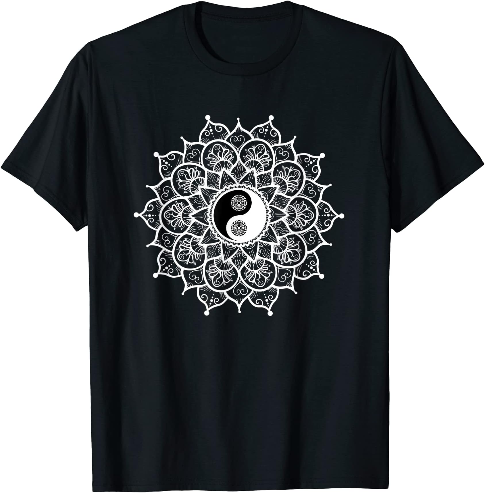 Vintage Yin Yang Mandala Sacred Geometry SpiritualYin Yang Mandala Yoga Meditation Sacred Geometry Spiritual T-Shirt