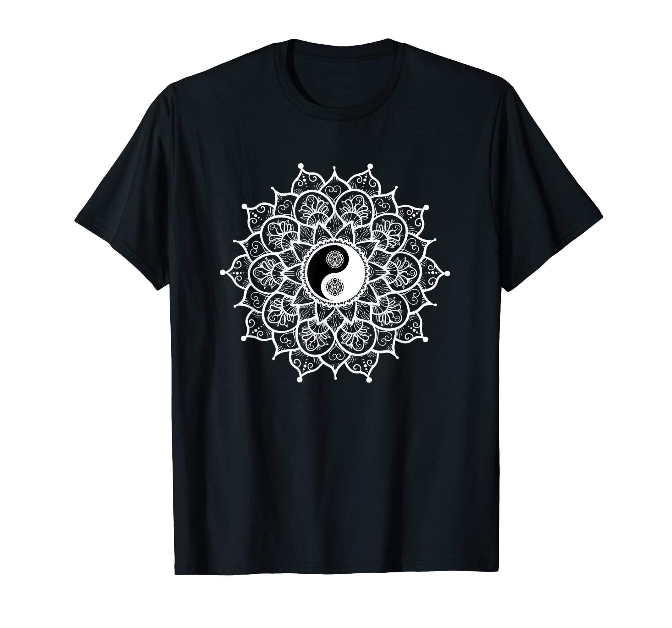 Vintage Yin Yang Mandala Sacred Geometry SpiritualYin Yang Mandala Yoga Meditation Sacred Geometry Spiritual T-Shirt