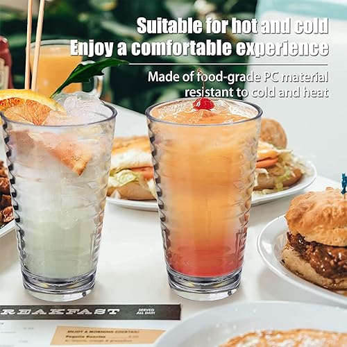 Miniatura 5 de ALIMOTA Vasos de plástico acrílico irrompible vasos de plástico para beber 13 onzas juego de 4 a prueba de roturas apto para lavavajillas sin BPA