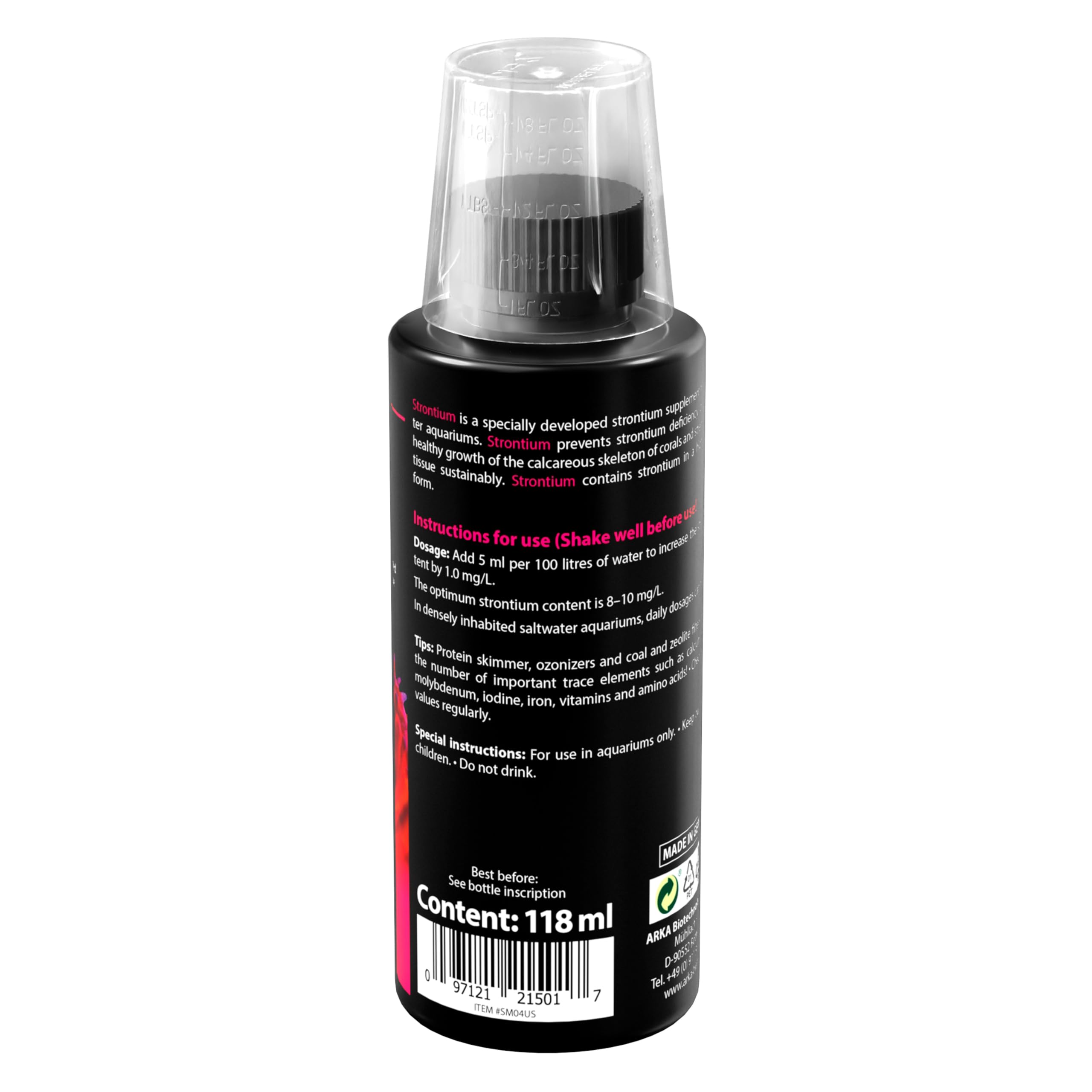 ARKA - strontium additive in premium quality for any sea water aquarium very yield, 118 ml, multicoloured, 4oz (118ml) - Image 2