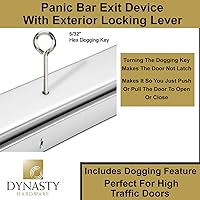 Vista 4 de Dynasty Hardware dispositivo de salida de pánico, barra para empujar, de aluminio, con palanca exterior