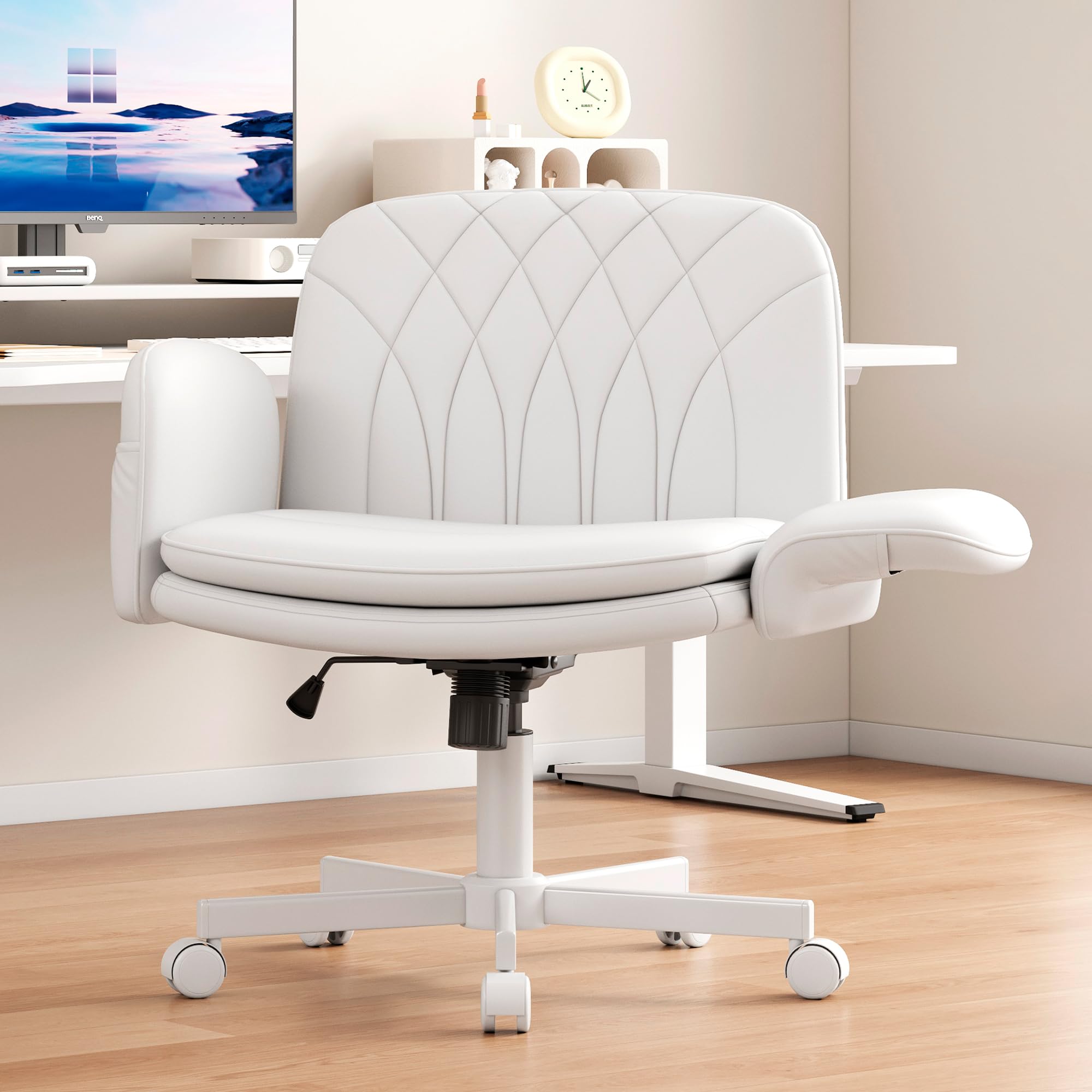 Misolant Criss Cross Chair with Armrests and Wheels