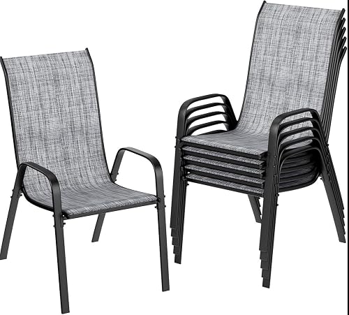 Patio Dining Chairs, Stackable All Weather Teslin Chair, Heavy Duty